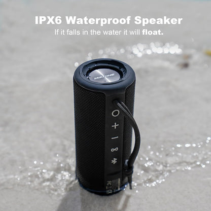 MIATONE Boombox Outdoor Portable Bluetooth Speaker Waterproof Wireless Speakers - Black