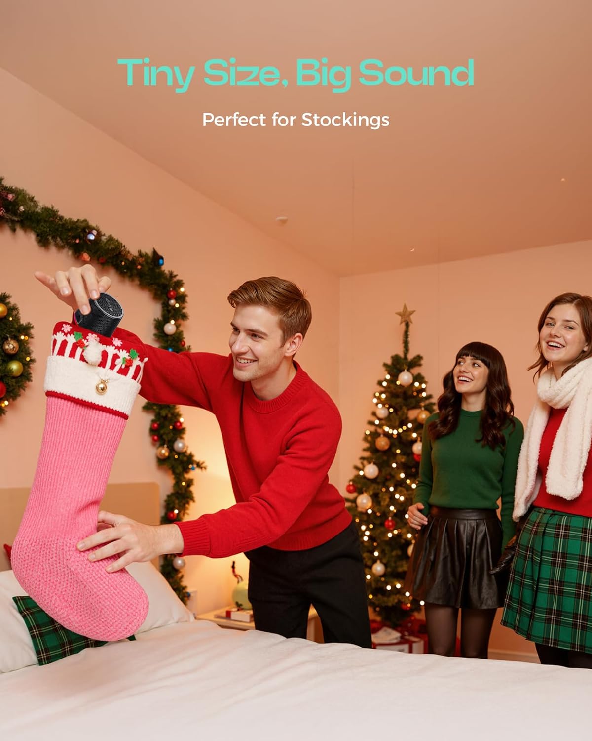 Stocking Stuffers for Men Women: Portable Bluetooth Speaker with Color Light Phone Stand, Christmas Birthday Anniversary White Elephant Gifts for Adults Teens Boy Girl Trendy Stuff