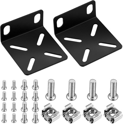 Pelopy Rack Mount Kit Compatible with 17.3 Inch Wide Switches, Adjustable Rack Ears Universal Mount Brackets Compatible with Netgear/Buffalo Tech/Dell/D-Link/Linksys/TRENDnet Products