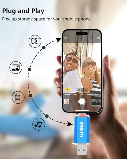 64GB 3 Pack 2-in-1 USB C Flash Drive Type-A+Type-C 3.1 Dual Drive OTG,Speed Up to 120MB/s USB C Storage Flash Drive Compatible with iPhone 16/15, Android Smartphone/Tablets/Computers