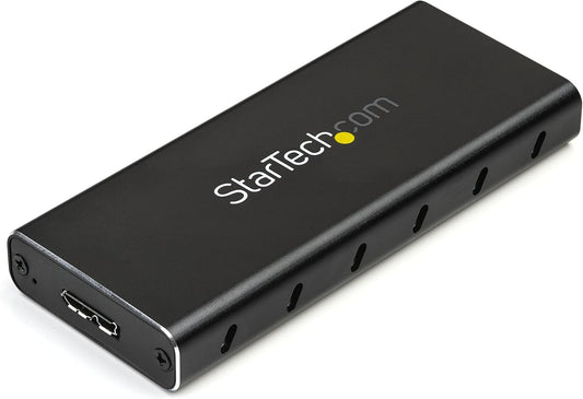 StarTech.com M.2 SSD Enclosure for M.2 SATA SSDs - USB 3.1 (10Gbps) with USB-C Cable - External Enclosure for USB-C Host - Aluminum, TAA (SM21BMU31C3)