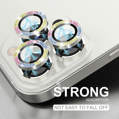 Choiche [3+1 for iPhone 13 Pro/iPhone 13 Pro Max Camera Lens Protector Bling, 9H Tempered Glass Camera Cover Screen Protector Metal Ring Decoration Accessories (Glitter-Colorful)