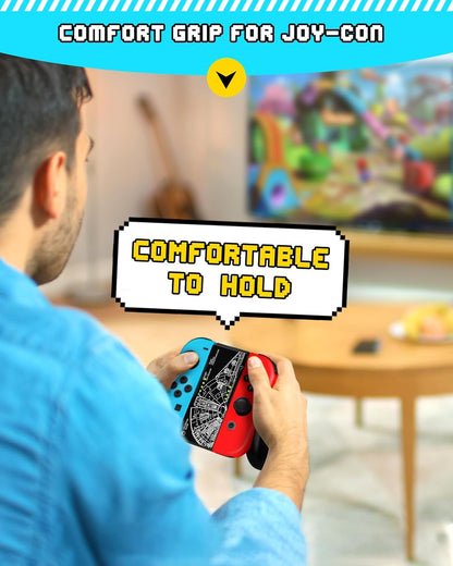 Lotadilo Joy-Con Grip for Nintendo Switch/Switch Oled - JoyCon Comfort Hand Grips Controller for Men Teen Boys Cool Cartoon Anime Design, Gear