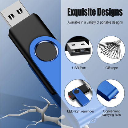 EASTBULL 8GB USB Flash Drive Bulk Thumb Drives 20 Pack with Lanyards USB 2.0 Memory Sticks Zip Drive Pen Drive for Storage and Backup Blue 20PCS 8GB
