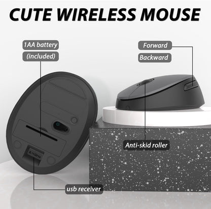 Wireless Keyboard and Mouse, KOOTOP Cute Keyboard and Mouse, 2.4G Wireless Keyboard with Retro Round Keycap for PC, Mac, Laptop,Tablet,Computer Windows (Grey)