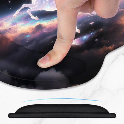 ITNRSIIET Ergonomic Mouse Pad with Comfort Gel Wrist Rest, Non-Slip PU Base, Smooth Textured Surface, Reduces Hand Fatigue & Wrist Pain, 8.7 x 7.2 Inch for Office Gaming Home, Stellar