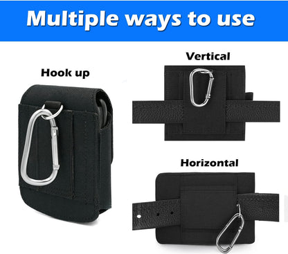 BECPLT for Galaxy Z Flip7 FE 7 6 5 4 3 Nylon Cell Phone Pouch Holster Case with Belt Clip Cover for Samsung Galaxy Z Flip 5G Motorola Razr 40 Ultra Motorola Razr 2022 2019