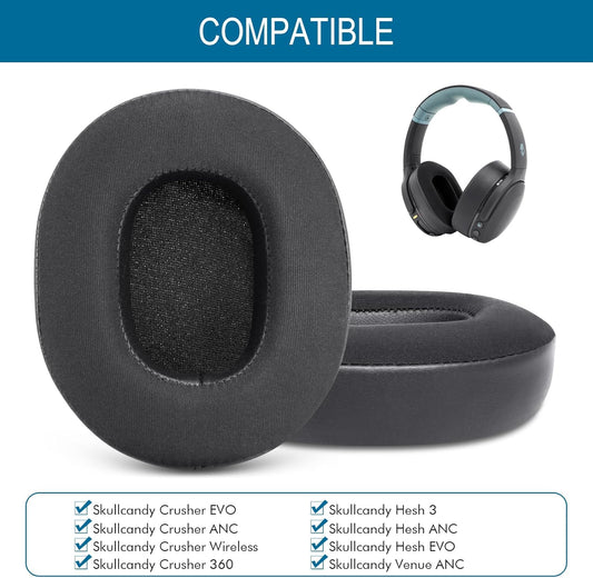 GEVO Ear Pads Replacement for Skullcandy Hesh 3 Hesh EVO Hesh ANC Headphone, Earpads Cushions for Crusher Wireless Crusher Evo Crusher ANC Headset with Protein Leather Memory Foam (Cooling-Gel)