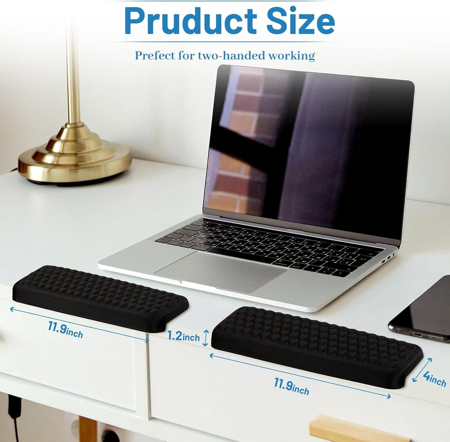 L-Shaped Desk Edge Cushion,2-Piece Keyboard Wrist Rest,Computer Ergonomic Elbow Pads for Long Hours of Work,Gaming,Studying