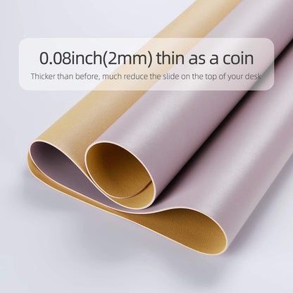 YSAGi Office Desk Pad, Desk Mat, 23.6" x 13.7" Waterproof PU Leather Desk Blotter, Dual-Sided Desk Writing Pad for Office and Home (23.6" x 13.7", Grayish Lavendar+Cinnamon Buff)