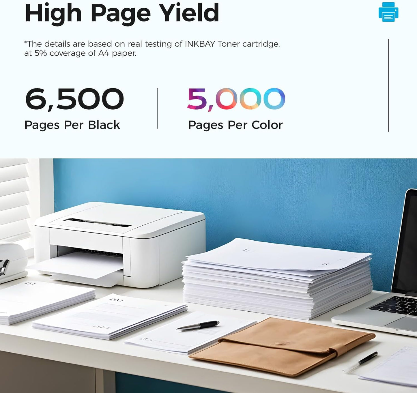 046H Toner Cartridge Set with Chip High Capacity Replacement for Canon CRG-046H 046 Toner Cartridges Compatible with LBP654Cdw MF731Cdw MF733Cdw MF735Cdw Printer (Black Cyan Yellow Magenta, 4-Pack)