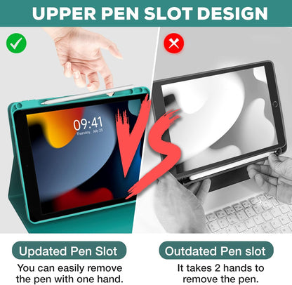 Keyboard Case for iPad 9th/8th/7th Generation 10.2 inch 2021/2020/2019 & ipad Pro 10.5-inch & ipad Air 3 2019-Backlit Detachable keyboard 360° Rotatable Folio Cover with upper pencil holder-(Teal)
