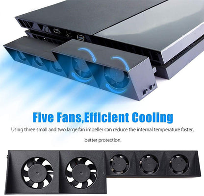 Linkhood Cooling Fan for PS4, USB External Cooler 5 Fan Turbo Temperature Control Cooling Fans for Sony PlayStation 4 Gaming Console (for PS4 ONLY)