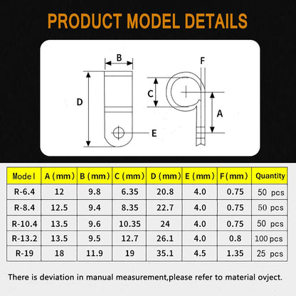 Bigtrans 555 Pcs Nylon Plastic R-Type Wire Clips with Screws 1/4" 5/16" 3/8" 1/2" 3/4" Clamps Fasteners Assortment for Cable Conduit -5 Size -White
