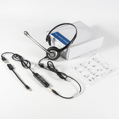 Wantek Computer Headset with Microphone for PC,Laptop,USB Headset with Noise Cancelling & Audio Controls,Computer Headphones for Call Center,Work,Ofiice,Mono