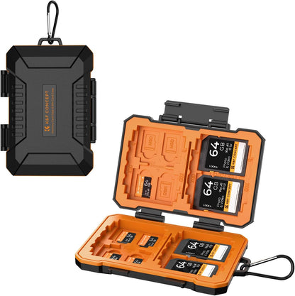 K&F Concept Memory Card Case - 25 Slot Carrying Case for SD, CF, CFexpress, Micro SD, Nano SIM & Micro SIM Cards