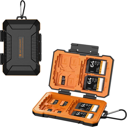 K&F Concept Memory Card Case - 25 Slot Carrying Case for SD, CF, CFexpress, Micro SD, Nano SIM & Micro SIM Cards
