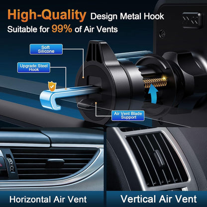 Car Phone Holder Vent [Thick Cases Friendly] Phone Mount for Car Air Vent 360° Rotate Hands Free Cell Phone Holder for Car Automobile Cradle for All iPhone Android Smartphone