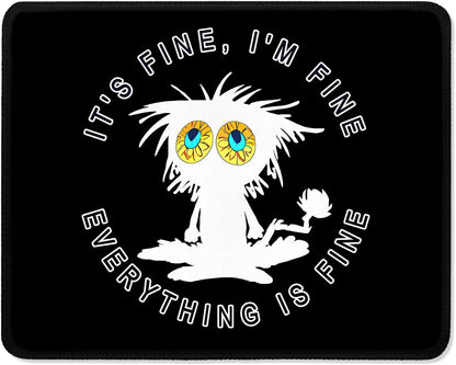 ITNRSIIET Mouse Pad with Stitched Edge Premium Textured Smooth Precise Operation Waterproof Washable Non-Slip Rubber Base Desktop Protection Mat, 10.2×8.3×0.12 inches, Funny Cat