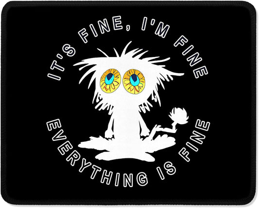 ITNRSIIET Mouse Pad with Stitched Edge Premium Textured Smooth Precise Operation Waterproof Washable Non-Slip Rubber Base Desktop Protection Mat, 10.2×8.3×0.12 inches, Funny Cat