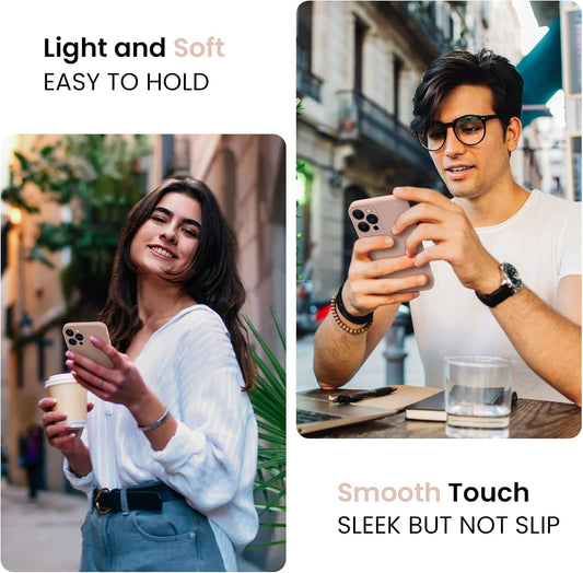 FireNova Designed for iPhone 15 Pro Case, Silicone Upgraded [Camera Protection] Phone Case with [2 Screen Protectors], Soft Anti-Scratch Microfiber Lining Inside, 6.1 inch, Pinksand