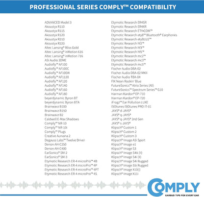 Comply P-Series | Memory Foam Replacement Ear Tips Designed for Etymotic, NuForce, ISOtunes PRO, Q-Jays, & More | Superior Noise Isolation, Ultimate Comfort, Secure Fit | Black, Medium (3 Pairs)