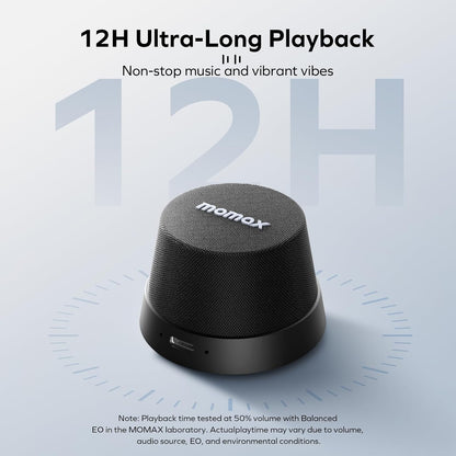 MOMAX Magnetic Portable Bluetooth Speaker - Mini Waterproof Shower Speaker with Bass, 12H Playtime, Outdoor Speaker True Wireless Stereo Pairing for Golf, Beach, Home, Travel, Gift Ideas