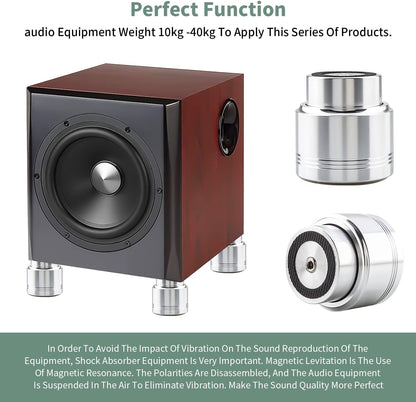 Tertullus 4pcs Aluminum Speaker Isolation Feet Sound Isolation Maglev Feet Speaker Stand Turntable Feet (48mm×42mm)