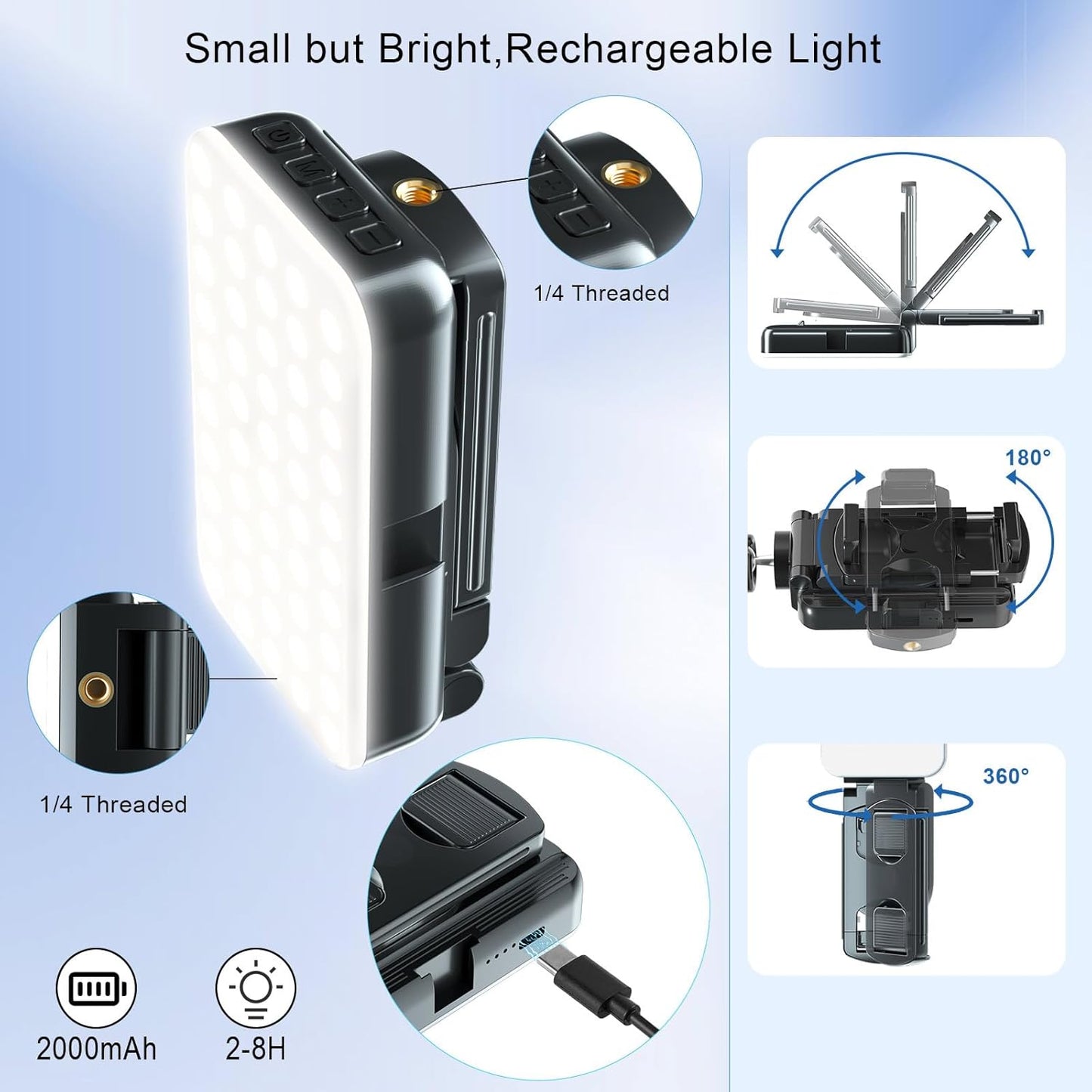 Overhead Phone Tripod for Cooking Videos with Rechargeable Light, Move Around Floor Phone Stand with Ring Light Content Creator Video Recording Selfie Photography TikTok Youtube Compatible with iPhone