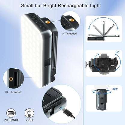 Overhead Phone Tripod for Cooking Videos with Rechargeable Light, Move Around Floor Phone Stand with Ring Light Content Creator Video Recording Selfie Photography TikTok Youtube Compatible with iPhone