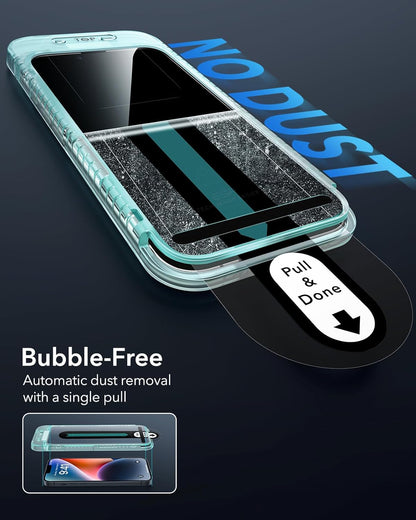 ESR 3 Pack for iPhone 16e/ iPhone 14/ iPhone 13/ iPhone 13 Pro Screen Protector, [9H Hardness] [Military Grade Shatterproof] Tempered Glass Film with Flawless Fit Tray