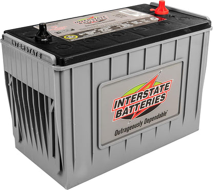 Interstate Batteries Heavy Duty Marine Deep Cycle Battery 12V 100Ah 925CCA (31-AGM7) Pure Matrix Power Commercial AGM Cranking Replacement (Group Size 31) GEM Cars, Yachts, Extra Fuel Tank Trucks