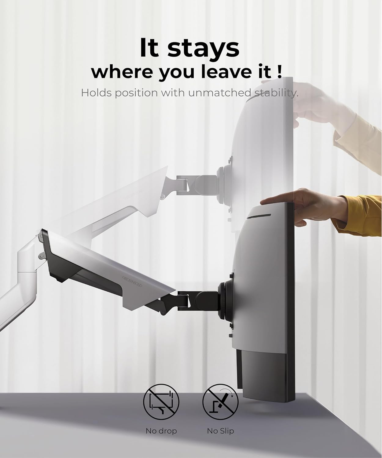 Heavy Duty Ultrawide Monitor Arm with RGB Lighting & USB Charging, Fits 34 to 49 inch Curved Screens, Supports 14 to 38 lbs, Adjustable Desk Mount, Gaming Setup, Black