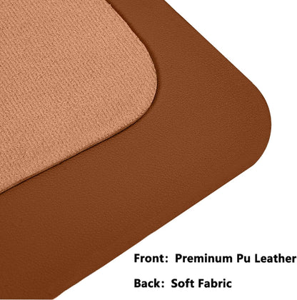 PU Leather Desk Pad Protector Gaming Mouse Pad Non Slip Desk Mat for Keyboard and Mouse Waterproof Desk Writing Pad for Office and Home Desk Accessories(Brown, 31.5 * 15.7)
