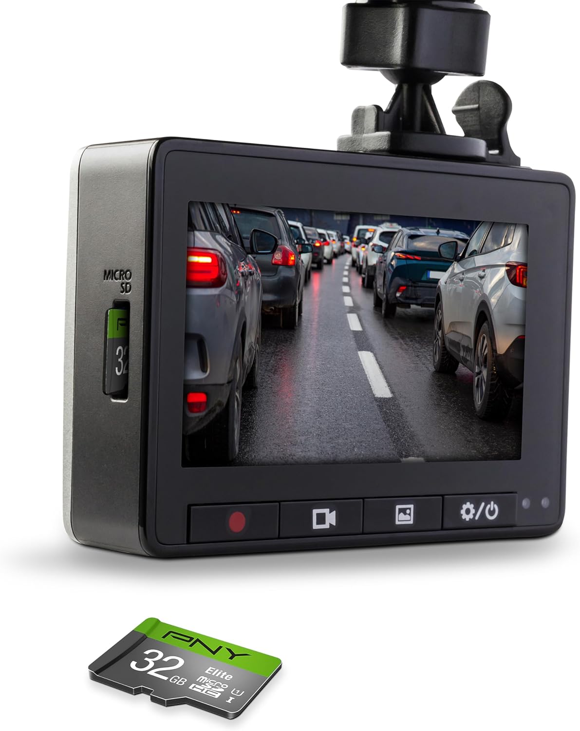 PNY Elite™ Dash Camera Class 10 U1 V10 microSDHC Flash Memory Card - up to 100MB/s Read Speed, Full HD Photo & Video, Ideal for Dash Cams, Compatible with DSLR Cameras, HD Video Cameras, 5-Pack