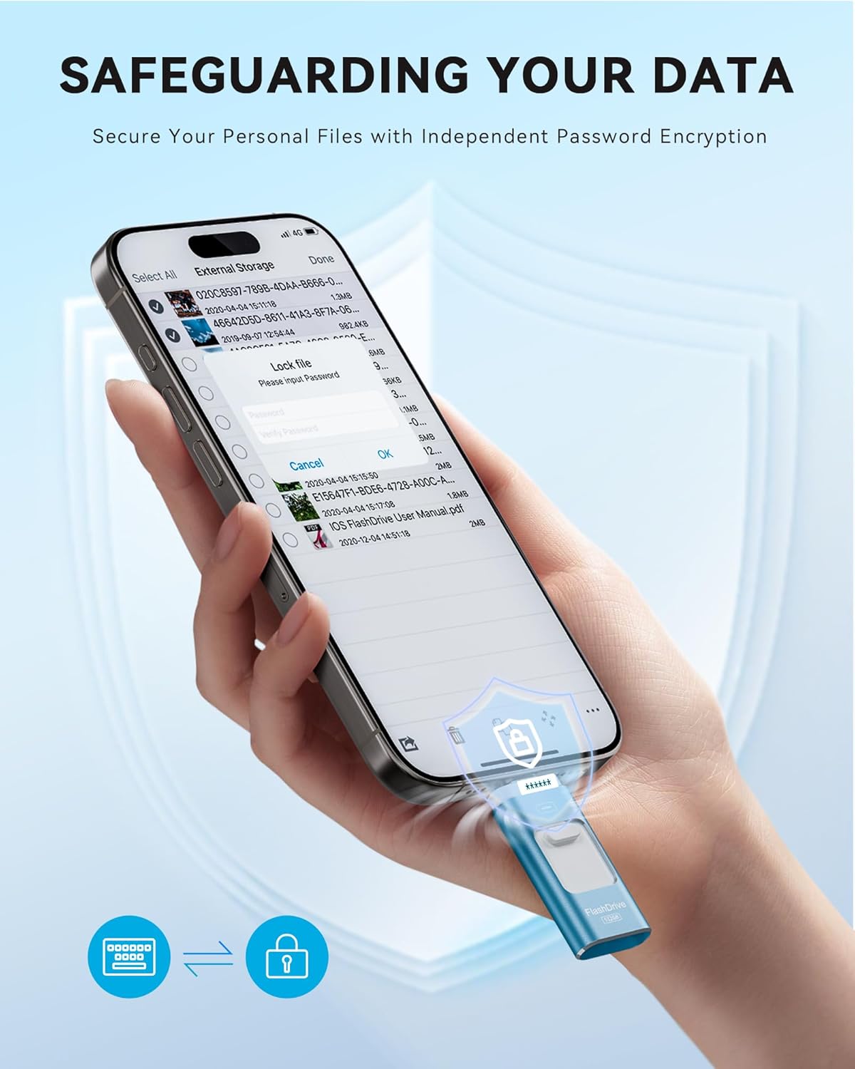 Apple MFi Certified 512GB Flash Drive for iPhone Thumb Drive Photo Stick, USB Memory Stick iPhone Flash Drive for Photos Videos, High Speed Jump Drive Compatible for iPhone/iPad/Android/PC (Blue)