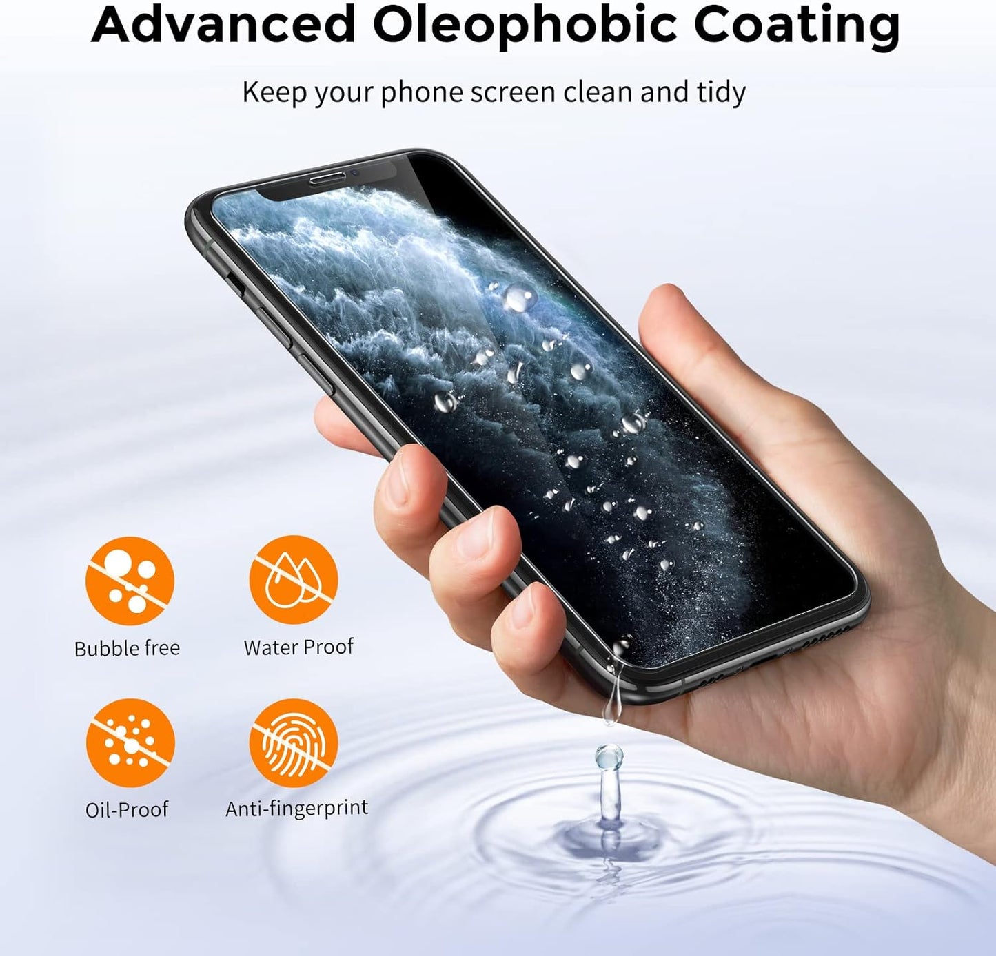 UNBREAKcable Screen Protector for iPhone XS Max and iPhone 11 Pro Max 2 Pack, 2.5D Tempered Glass for iPhone XS Max/11 Pro Max Anti-scratch, Anti-fingerprint, Bubble Free & Case-friendly