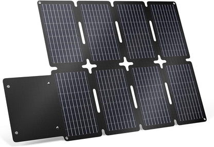 GRECELL 80W Portable Solar Panel, Foldable Solar Panel QC3.0 USB-A &Type-C Port,23% High Efficiency IP67 Waterproof Outdoor Cell Phone Solar Charger for Power Banks Tablets Outdoor Small Power Station