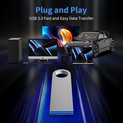 USB 3.0 Flash Drive 32GB 2 Pack, Wooolken High Speed USB 3.0 Thumb Drives Sleek Metal Flash Drives with Keychains, Memory Stick, USB Drive for PC/Computers/Mac/Laptops