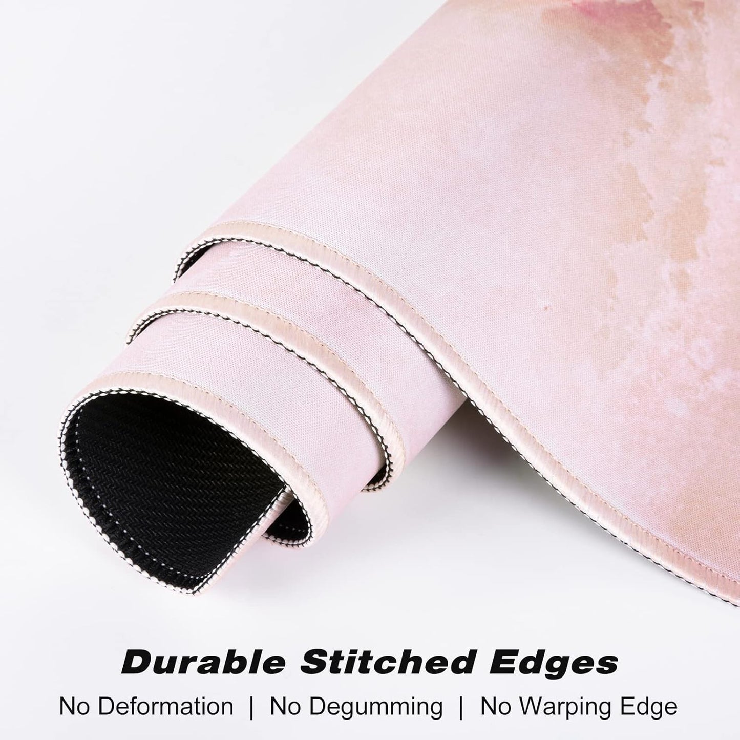 Extended Gaming Mouse Pad, XXL Large Mouse Mat 30 x 14 Inch, Big Computer Keyboard Mousepad, Waterproof Desk Pad with Stitched Edges and Non-Slip Base for Office Gaming, Light Pink Marble