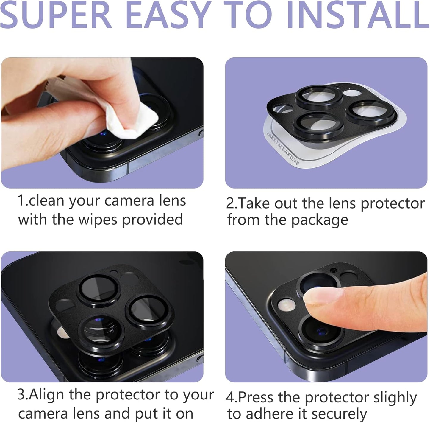 2 Pack Camera Lens Protector for iPhone 13 Pro/iPhone 13 Pro Max,[Not Easy to Breakn ] AR Tempered Glass Strong Adsorption Metal Camera Cover Screen-Gold