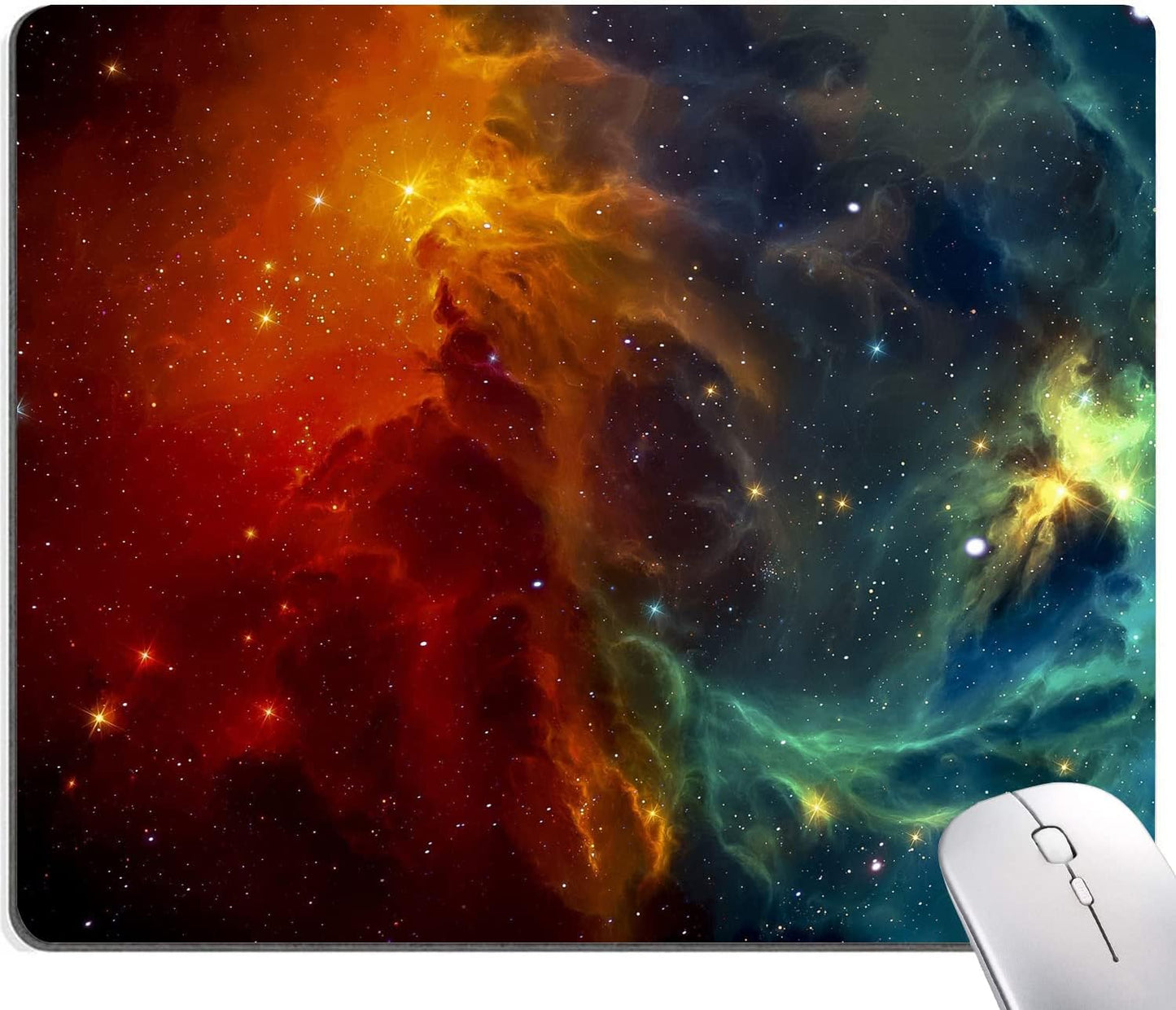 Mouse Pad, Galaxy Mouse Pad, Square Waterproof Mouse Pad Non-Slip Rubber Base MousePads for Office Laptop, 9.5"x7.9"x0.12" Inch(Cool Galaxy)