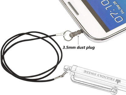 The Friendly Swede Micro-Knit Stylus Pen for Touchscreen — 6-Pack Hybrid Fiber Tip Universal Capacitive Stylus Pen for iPad; Lanyards & Cleaning Cloth - Hot Pink/Aqua Blue/Green/Dark Blue/Red/Purple