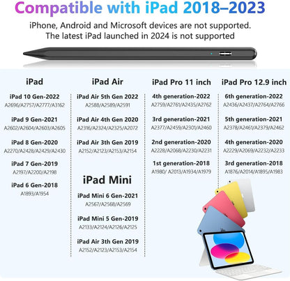 Stylus Pen for iPad 10th 9th 8th 7th 6th Generation, 15Mins Fast Charge for Apple iPad Pencil with Pencil Holder, for iPad Pro 11/12.9 inch, for iPad Air 5th/4th/3th Gen, for iPad mini 6th/5th Gen