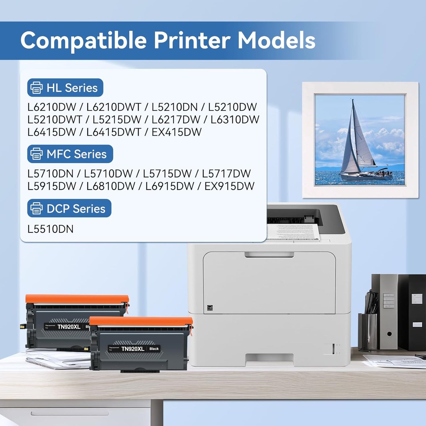 MYTONER Compatible Toner Cartridge Replacement for Brother TN920XL TN920 TN 920 XL for HL-L6210DW HL-L6210DWT HL-L5210DN HL-L5210DW HL-L5210DWT HL-L5215DW HL-L6310DW MFC-L6810D Printer, 2Pack