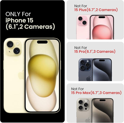 FireNova Designed for iPhone 15 Case, Silicone Upgraded [Camera Protection] Phone Case with [2 Screen Protectors], Soft Anti-Scratch Microfiber Lining Inside, 6.1 inch, Lavender Gray