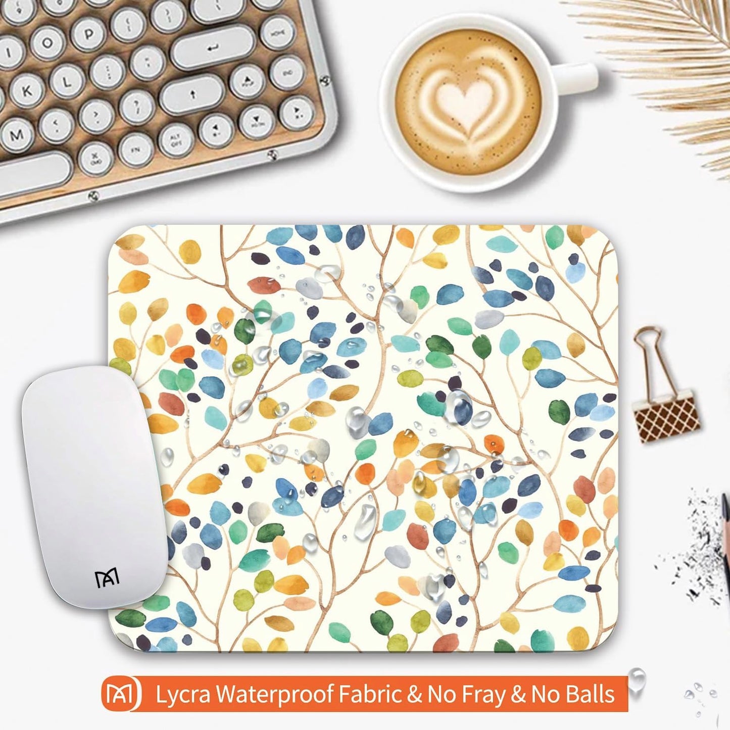 Square Mouse Pad Colorful Forest,Personalized Premium-Textured Custom Mouse Mat Design,Washable Mousepad Cloth,Non-Slip Rubber Base Computer Mouse Pads for Wireless Mouse