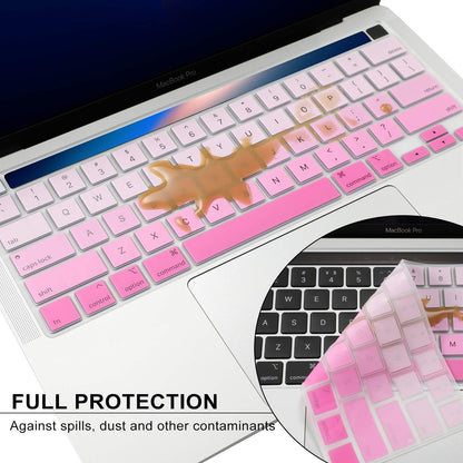 Allinside Keyboard Cover Skin for 2020 MacBook Pro 13 inch A2338 M1 A2251 A2289 and 2019 MacBook Pro 16 inch A2141 with Touch Bar & Touch ID, Ombre Pink