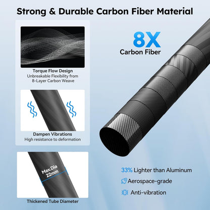 SIRUI AM-223L Carbon Fiber Mini Tabletop Tripod Kit, Compact Lightweight with AT-10 Fulid Video Head, Max Load 5kg/11.02lb for Cameras, DSLR (AM-223L+AT-10)