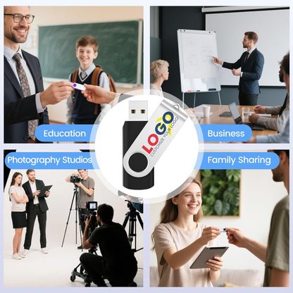 ABLAZE Personalized USB 32GB Flash Drive 10 Pack, USB 2.0 Custom Thumb Drives Personalized Pendrive Memory Stick (Mixcolors)